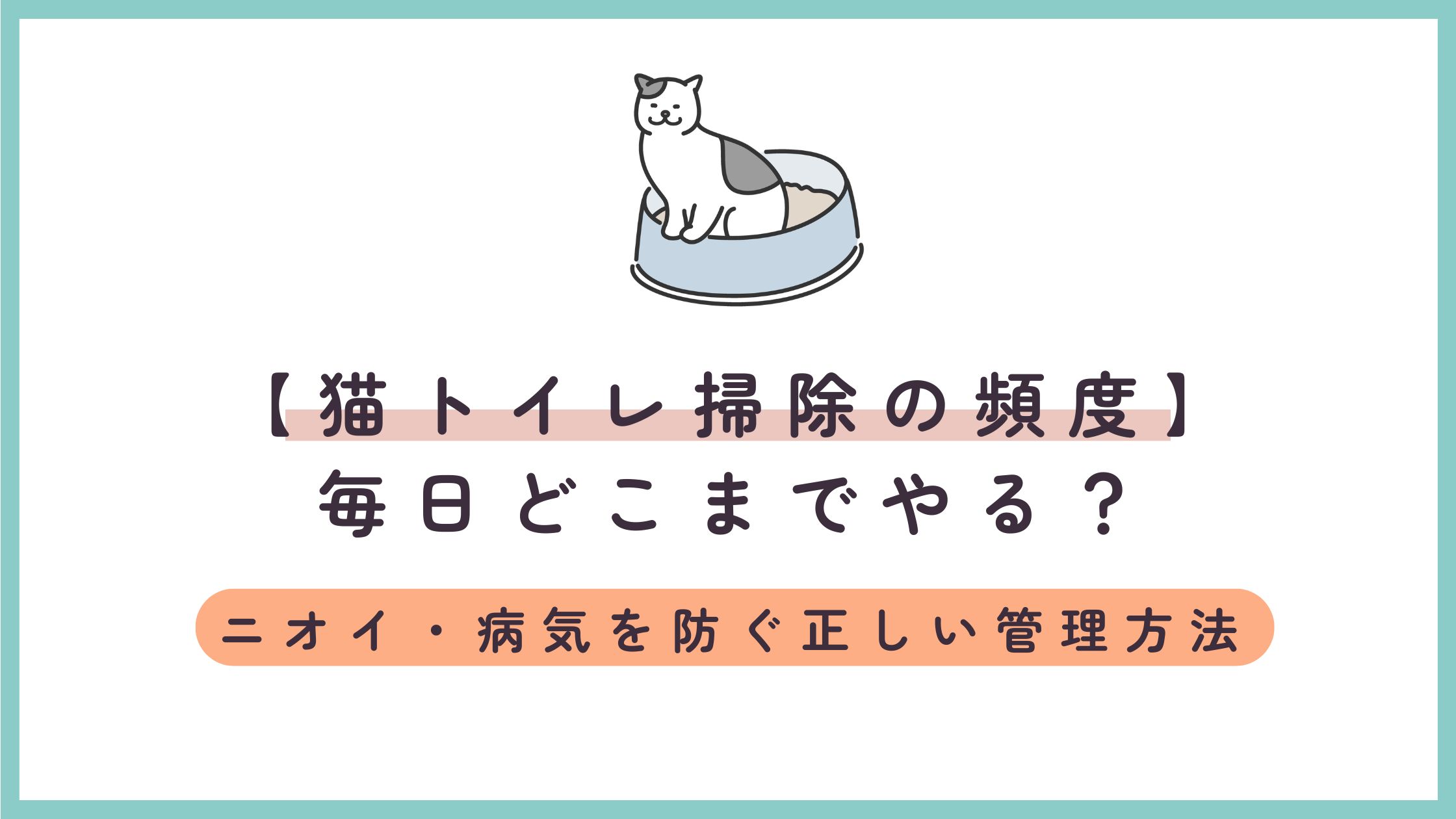 【猫トイレ掃除の頻度】毎日どこまでやる？ニオイ・病気を防ぐ正しい管理方法